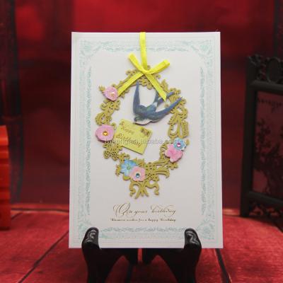 China Europe Laser Cut Christmas Cards Handmade Paper Greeting Cards Customized Wholesale for sale