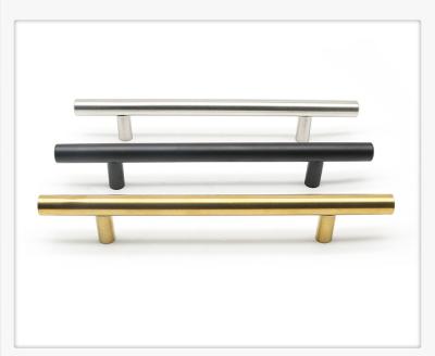 China HOONE Modern Round Gold Stainless Steel Black Furniture Pulls Sideboard Handles for sale