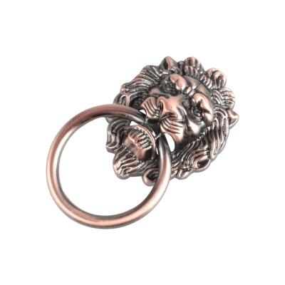 China Vintage Hoone New Arrival Antique Lion Head Ring Cabinet Pulls Door Knob Furniture Handle For Cupboard Cabinet Drawer for sale