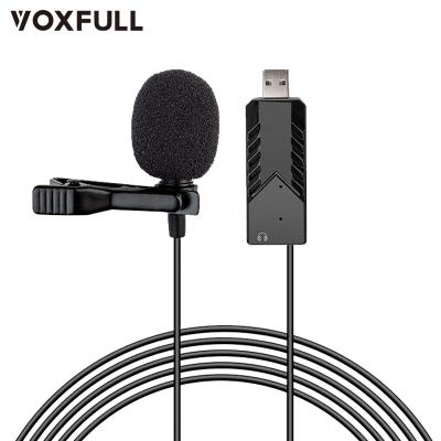 China New Lavalier Microphone Design Built-in Sound Card Laptop USB Omnidirectional Lavalier Microphone for sale