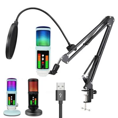 China USB Microphone Voxfull Top New Selling RGB Gaming Microphones Recording Studio Arrived USB Condenser Microphone for sale