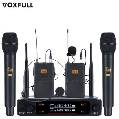 China Dynamic UHF Handheld Wireless Microphone Professional Wireless Vocal Set Headset MIC Handheld Microphone for sale