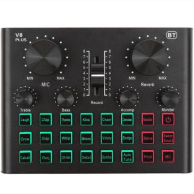 China Hot Selling Voxfull Sound Card Computer Live Audio Interface Sound Card Adjustable Audio Mixer for sale