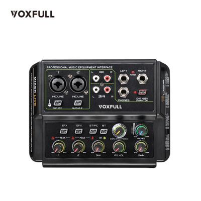 China Hot Selling Voxfull Music Sound Card USB External Multifunctional Mixer External USB Audio External Sound Card for sale