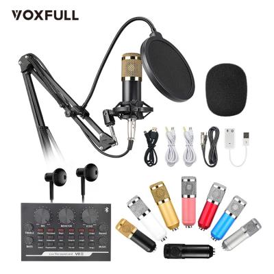 China Voxfull BM800 Studio Live Desktop Wired OEM Microphone Set Support Audio Interface Recording Sound Card for sale