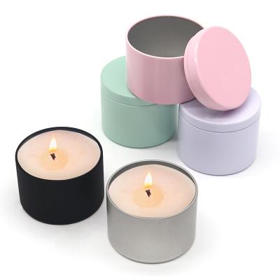 China Wholesale Custom Color Candle Durable Tin Can Knock Cookie Tea Tin Candle Tins Canister for sale