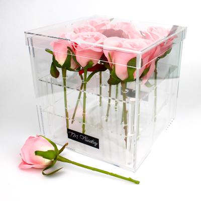 China Cuustomized Recyclable Clear Color Acrylic Gift Boxes For Flower for sale