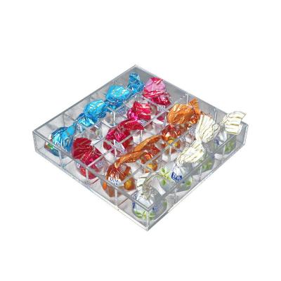 China Custom Candy Chocolate Box Display 16 Hole Acrylic Storage Style Transparent Box for sale