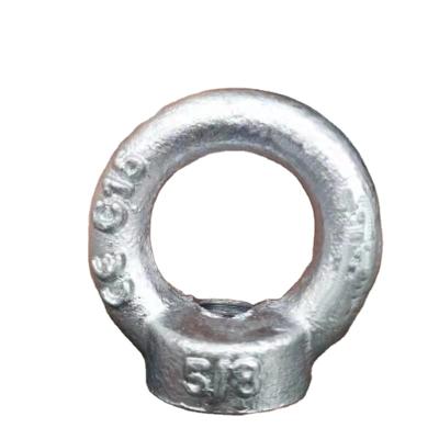 China Carbon Steel Standard Galvanized Surface Threaded Blocks Carbon Steel Material Drop Forged Lifting Ring Nuts for sale