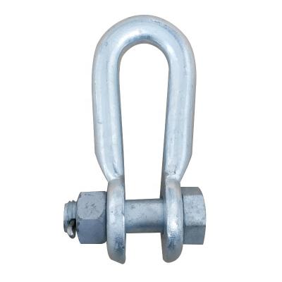 China Overhead Line Shackle Cable Electric Power Fittings U Pole Type Suspension Clamp Hot Galvanized Overhead Power Pole Accessories for sale