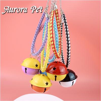 China Large Dog Bell Collar Small Dog Harness Wholesale Color Dog Collar Pet Rope Collar Stocked Leather Collar for sale