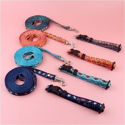 China New Fashion Pet Collar Leash Set Fruit Print Durable Soft Stocked Dog Leash for sale