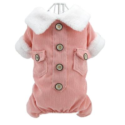 China Sustainable clothes cotton-padded small dog teddy bear quadruped winter clothes thermal extra thick with fleece fall and winter clothes for sale