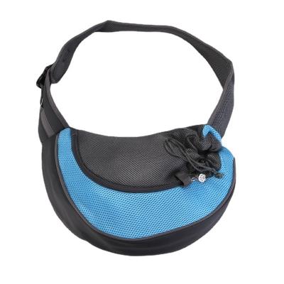 China Stocked Supplies Pet Cat and Single Dog Travel Portable Messenger Shoulder Bag Mesh Breathable Pet Backpack for sale