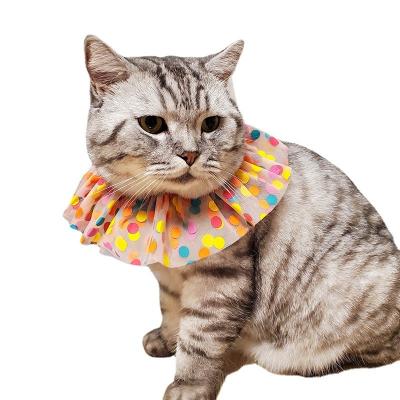 China Bichon Viable Triangular Binding Scarf Scarf Bichon Small Pet Bichon Yarn Dot Color Towel Saliva Cat Dog Cat Bandana for sale