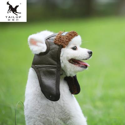 China European and American fashionable warm pet stocked supplies of new winter dog retro pilot hat for sale