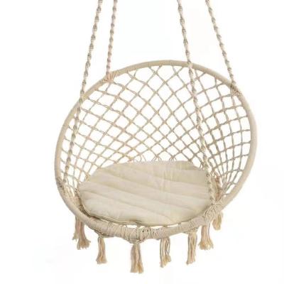 China Beautiful Macrame Round Shape Hanging Hammock Swing Chair for Garden Porch Hotel Home Wedding Indoor Outdoor Handwoven Bohemian Style for sale