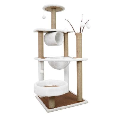 China Viable Wholesale Manufacturer Customized Big Pet Cat Sisal Scratching Tree House Eco-friendly Cat Tree for sale