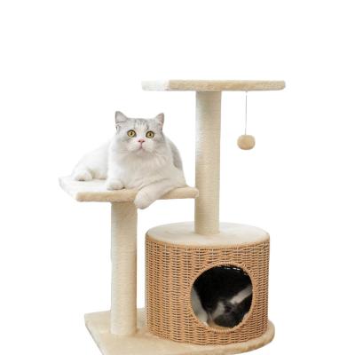 China Sustainable China Manufacture New Luxury Cats Climber Tower Hammock Cat Tree for sale