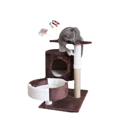 China Fashion Sustainable Design High Quality Plush Cat Tree For Cats To Play With Cat Climbing Frame for sale