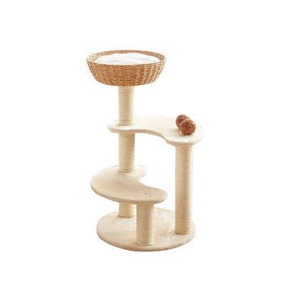 China 2022 New High Quality Sustainable Popular Interactive Cat Tree Climbing Pet Climber Bed Lining Post for sale