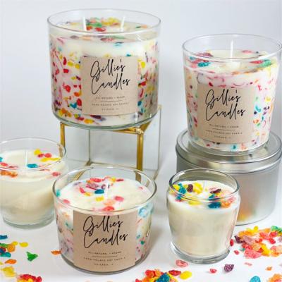 China Handmade Wholesale Private Label Novelty Food Dessert Soy Scented Cereal Candles Bulk Order for sale