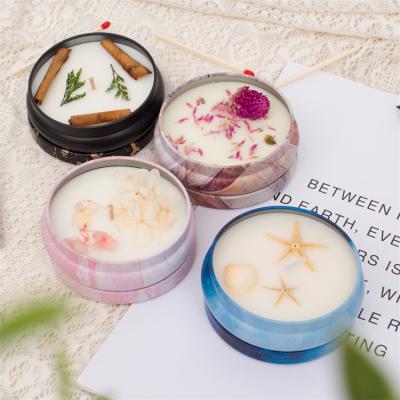 China Birthdays Dried Essential Oil Dish Smokeless Fragrance Handmade Soy Candle Environmental Scented Candle Flowerpot Candles for sale