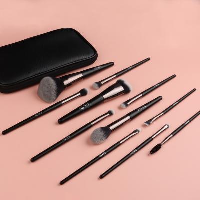 China Angular Blush Hot Sale Custom Logo OEM/ODM Black Professional Wholesale Cosmetic Brush for sale