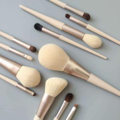 China Angular Blush 2021 Wholesale 12 Pieces Make Up Brush Set With Bag for sale