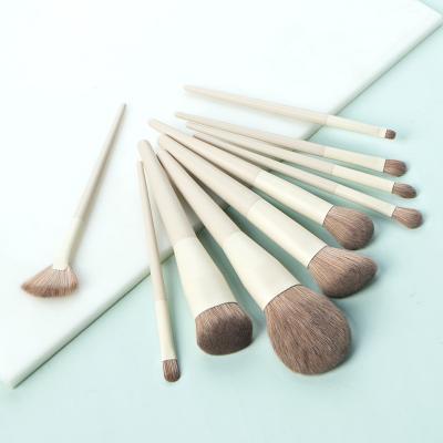 China Angular Blush Vegan Cruelty Free Makeup Brushes High Quality Private Label Free Custom Logo White Base Makeup Brush Set for sale