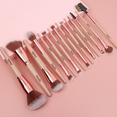 China Angular Blush Amulite Custom Factory Price Fashion Cosmetic Tube Brush Professional Women Stand Professional Private Label Make Up Brush Set for sale