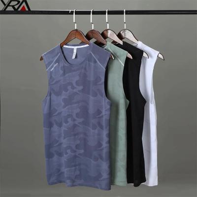 China 2021 Wholesale Breathable Gym Sports Fitness Tops Customized Logo Mens Vest Tank Tops Mens Sportswear Tops Vest for sale