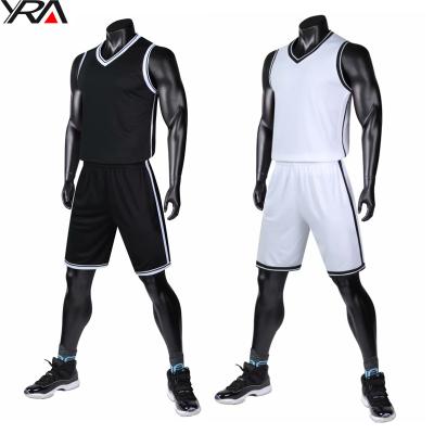 China Wholesale breathable white black simple customizable basketball uniforms singlet yra sports design vacuum for sale