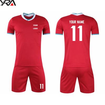 China 2020 Custom Quick-Dry Soccer Jersey Kit White Red Yellow To Customize Football Shirt Man Boy Soccer Jerseys for sale