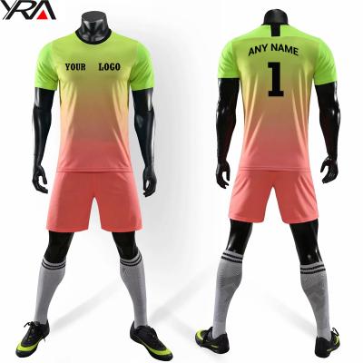 China Quick Dry OEM Customized Soccer Shirt Manufacturer Blank Plain Orange Soccer Jersey For Men Kids No Brand for sale