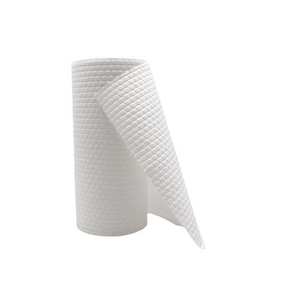 China Sustainable PP Pulp Material White Hexagonal Embossing Disposable Cleaning Cloth for sale