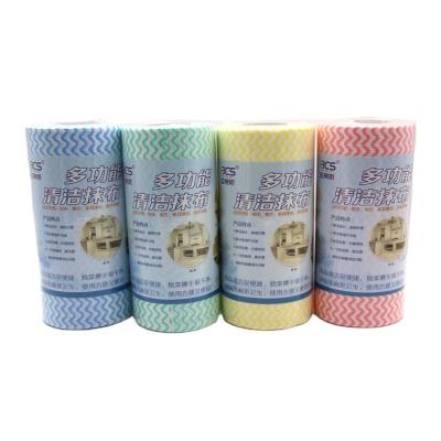 China Sustainable Christmas / Company Gift Set 4 Color Cellulose Polyester Disposable Cleaning Cloth In Roll for sale