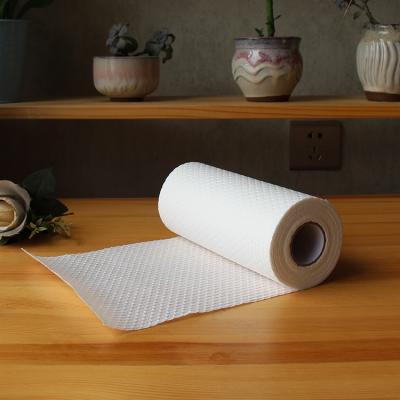 China Superior Oil And Water Absorption Reusable White Wood Pulp / Polypropylene Recycled Nonwoven Towel Washability Strong Kitchen Paper Roll for sale