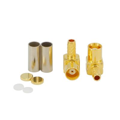 China RF MCX Crimp RF Female Connector MCX Female Crimp Right Angle Plug For RG316 RG174 RG178 LMR100 Coaxial Cable for sale