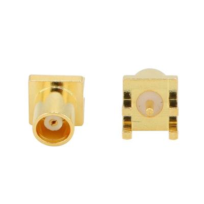 China RF MCX Adapter 4 Pins Female Coaxial Square Holder PCB Board Panel Edge Mount Straight Socket Jack for sale