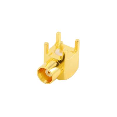 China RF MCX Jack With Female Right Angle Coaxial Connector For PCB Mount for sale