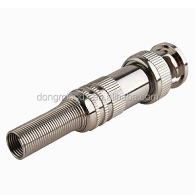 China Automotive Spring BNC Plug With Male Center Pin In RF Connector For RG58 RG400 RG142 Coaxial Cable for sale