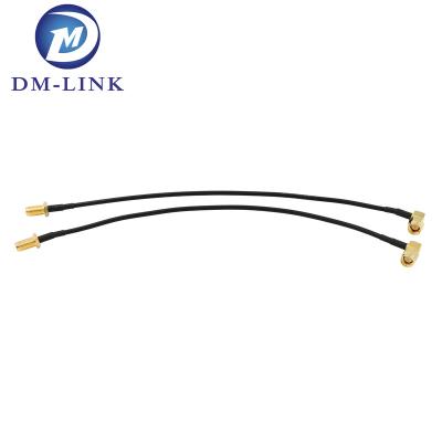 China Brass RF Coaxial Cable SMA Female To SMA Male Right Angle For RG174 Cable 10cm for sale