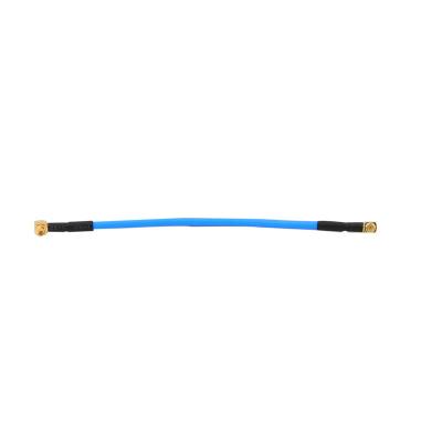 China Brass MMCX Male Plug MMCX To Male Plug RF Semi Coax RG405 086 Blue Jacket Pigtail Cable 15cm for sale