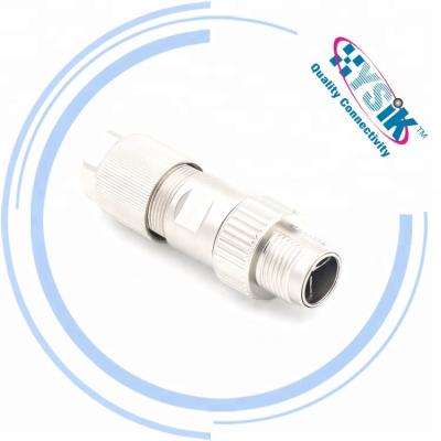 China M12 Railway X-Coded CAT.6A 10Gbps Field Assembly Connector, Male, IEC PAS 61076-2-109 for sale