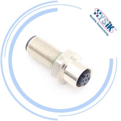 China Screw Thread Custom 5 Pin M12 Un-coded D-Coded Gender Switch Female To Male Connector for sale