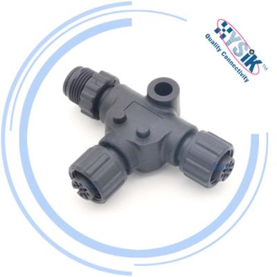 China Screw thread NMEA 2000 T connectors, M12 T connector for sale