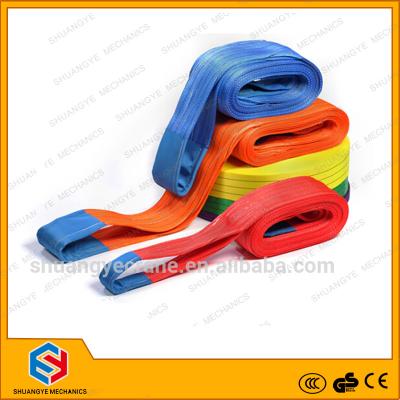 China Polyester eye to eye polyester webbing flat sling/lifting sling/lifting belt, tether for sale