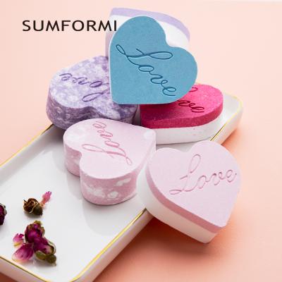 China Sumformi OEM Bulk Private Label Shea Butter Handmade Bubble Bath Bombs With Scent Tan Remover Organic Heart Bath Bombs for sale