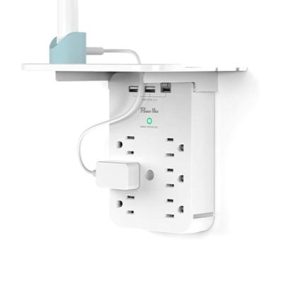 China Residential / Multi-Purpose USB Wall Faucet 3 Sided Surge Protector Outlet Supplement With 4 USB Ports 1 USBC Multi Outlet for sale